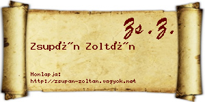 Zsupán Zoltán névjegykártya